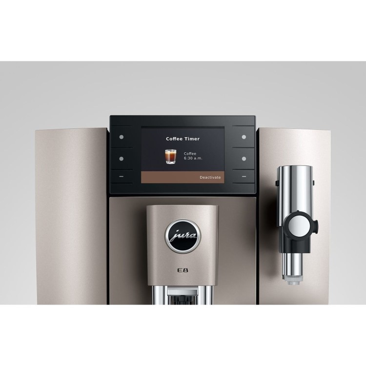 Jura E8 Bean-to-Cup Coffee Machine 15721 Silver One-Touch Espresso Cappuccino & Latte Maker
