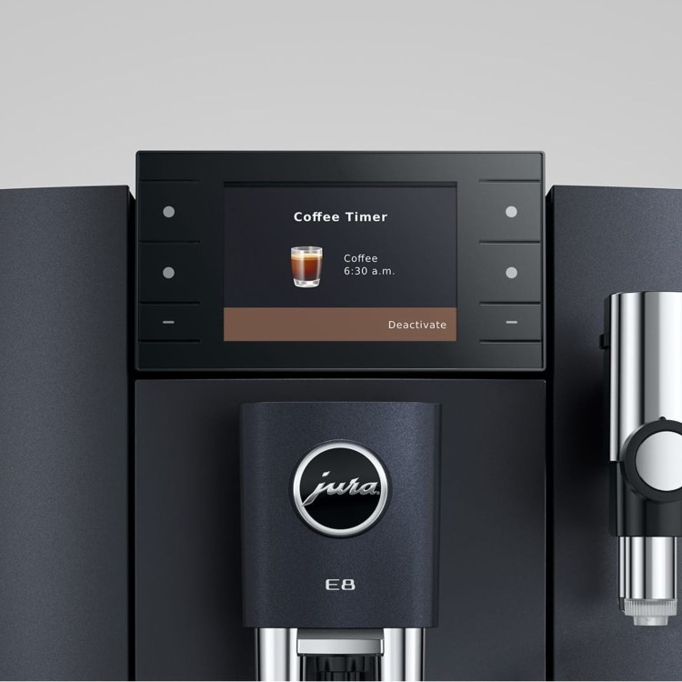 Jura E8 Bean-to-Cup Coffee Machine 15840 Piano Black One-Touch Speciality Coffee Maker