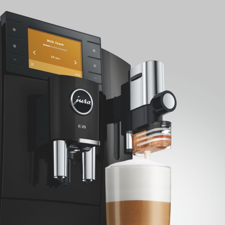 Jura E8 Bean-to-Cup Coffee Machine 15842 Piano Black - Premium One-Touch Espresso Cappuccino & Latte Maker