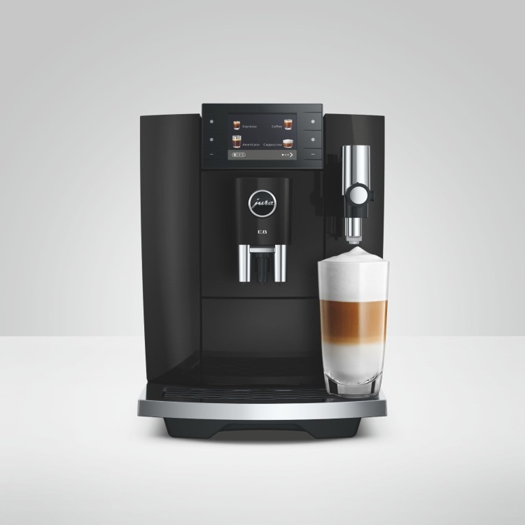 Jura E8 Bean-to-Cup Coffee Machine 15842 Piano Black - Premium One-Touch Espresso Cappuccino & Latte Maker