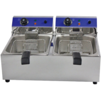 Hamoki EF-132 Electric Countertop Fryer 2 x 13ltr Twin Tank 2 x 3kW 13amp - Commercial Catering Model Hamoki EF-132 Electric Countertop Fryer 2 x 13ltr Twin Tank 2 x 3kW 13amp - Commercial Catering Model