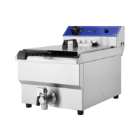 Hamoki EF-131V Electric Countertop Fryer 13ltr Single Tank With Drain Tap - 3kW- Commercial Catering Model