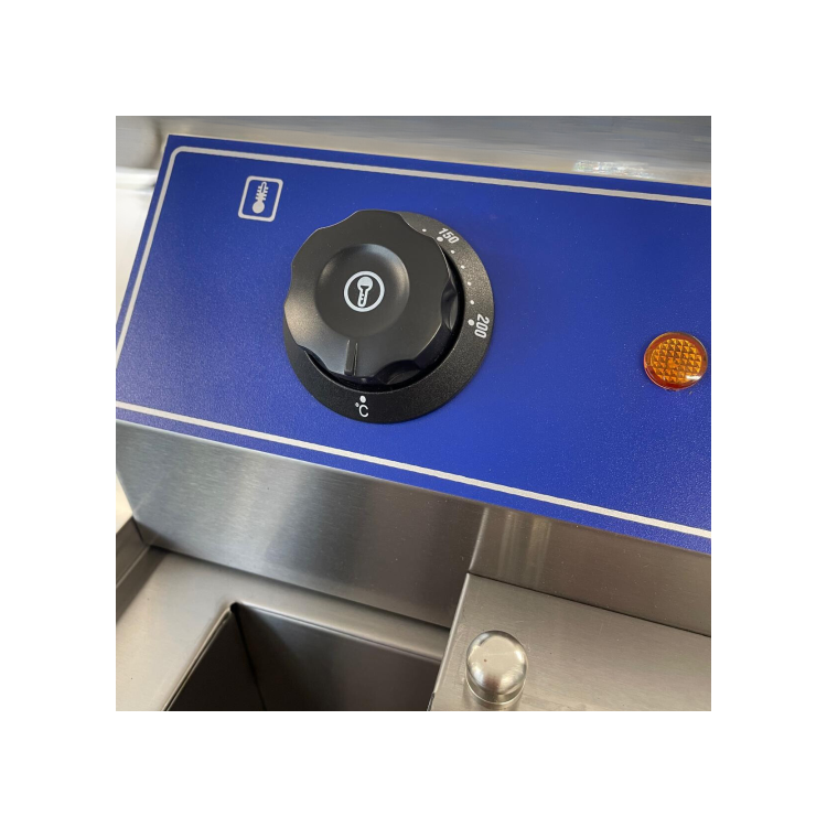 Hamoki EF-131V Electric Countertop Fryer 13ltr Single Tank With Drain Tap - 3kW- Commercial Catering Model