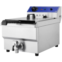 Hamoki EF-161V Electric Countertop Fryer 16ltr Single Tank With Drain Tap - 3kW - Commercial Catering Model Hamoki EF-161V Electric Countertop Fryer 16ltr Single Tank With Drain Tap - 3kW - Commercial Catering Model