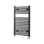 GRADE A1 - 800mm x 400mm Straight Black Towel Rail - Pisa Range
