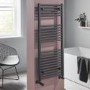 GRADE A1 - Pisa Black Heated Towel Rail - 1200 x 400mm
