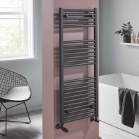GRADE A1 - Towelrads Pisa Black Heated Towel Rail Radiator - 1200 x 500mm