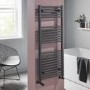 GRADE A1 - Towelrads Pisa Black Heated Towel Rail Radiator - 1200 x 500mm
