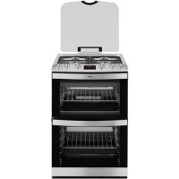 AEG 17166GM-MN 60cm Double Oven Gas Cooker With Lid - Stainless Steel