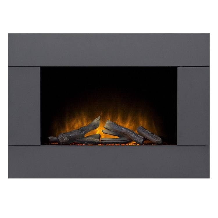 Adam Electric Wall Mounted Fire in Black - Carina