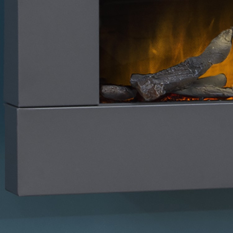 Adam Electric Wall Mounted Fire in Black - Carina