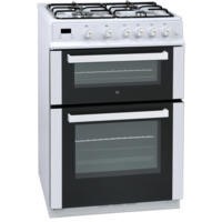 iQ 60cm Double Oven Gas Cooker - White