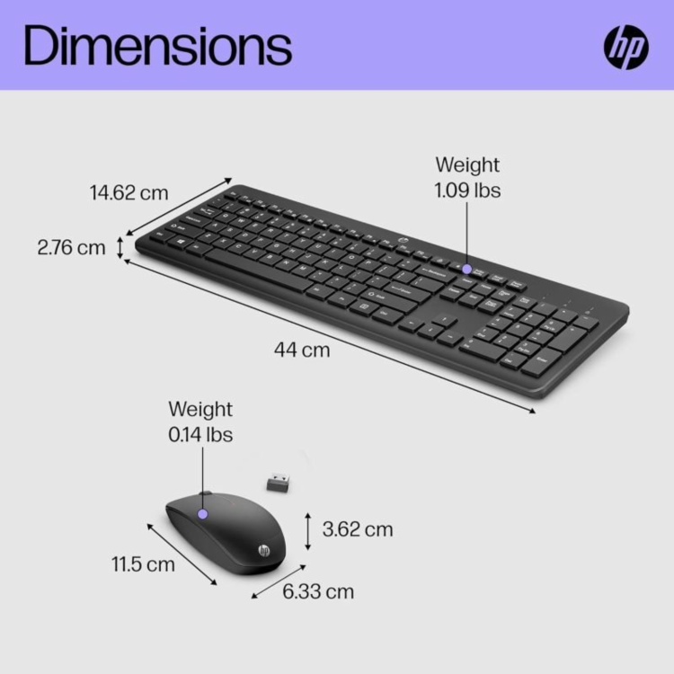 HP 235 Wireless Keyboard and Mouse Combo Black
