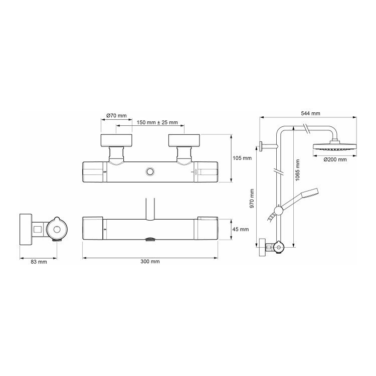 GRADE A1 - Mira Relate Dual Thermostatic Mixer Shower