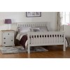 Grey Scandi Double Bed Frame with Footboard - Monaco - Seconique