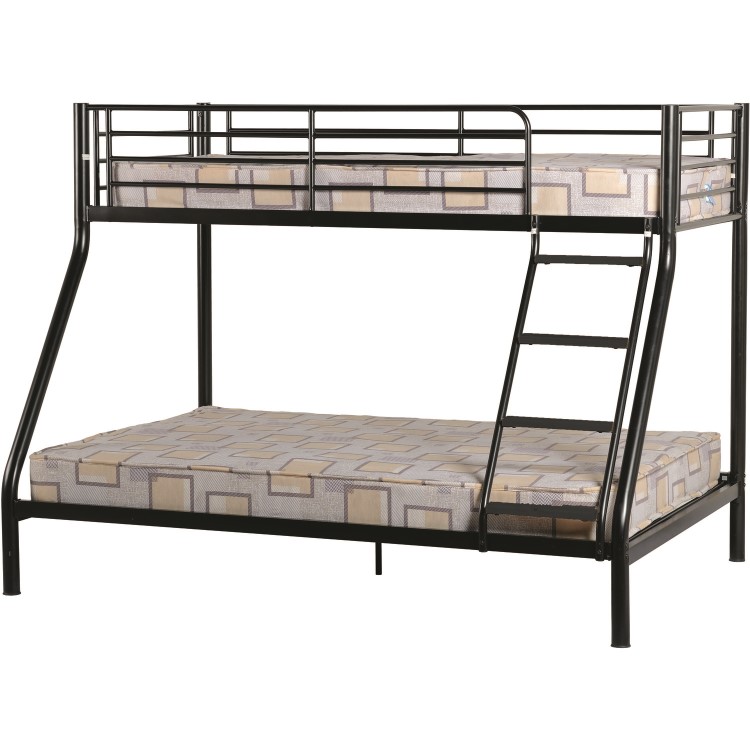 Black Metal Triple Sleeper Bunk Bed - Tandi - Seconique