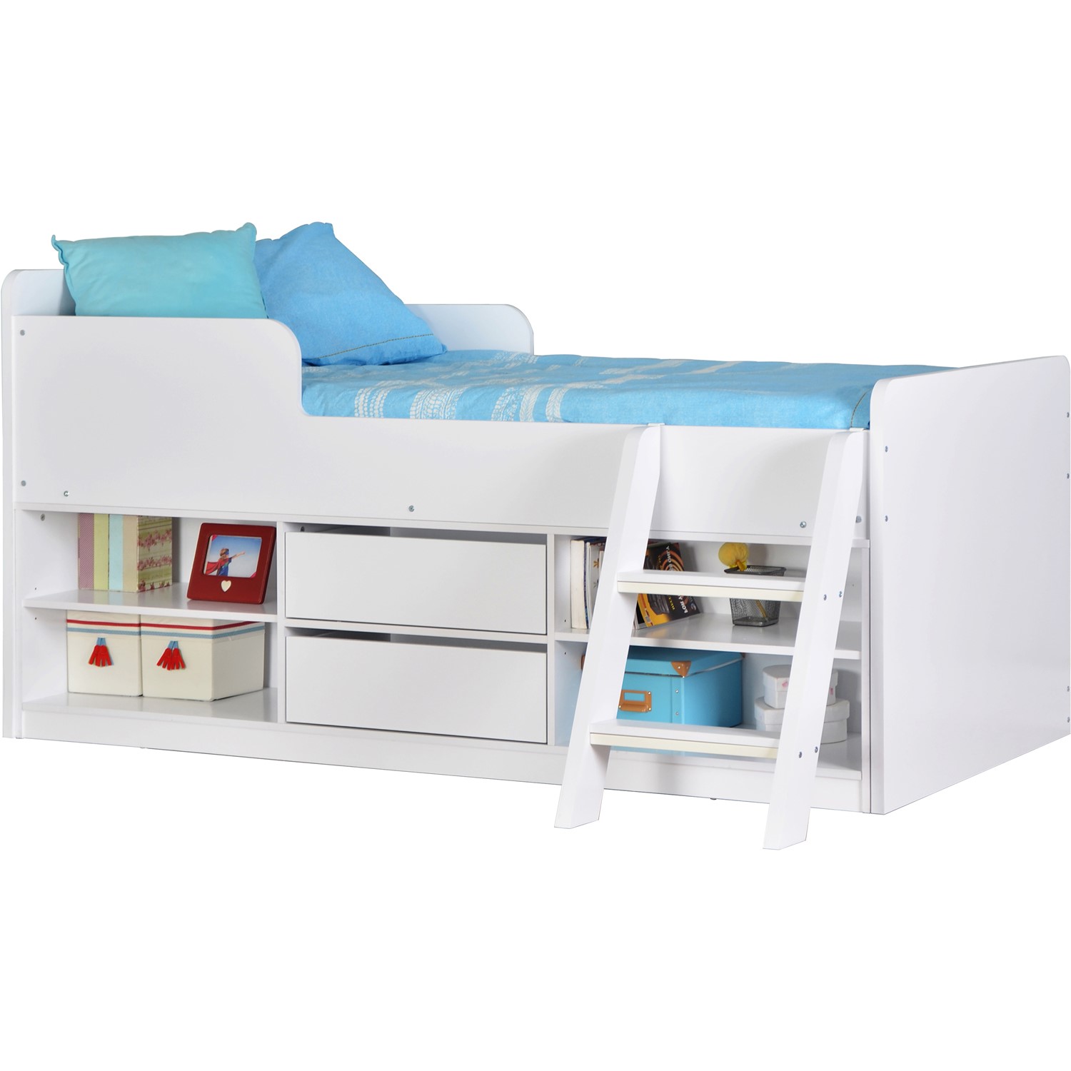 low cabin bed with storage