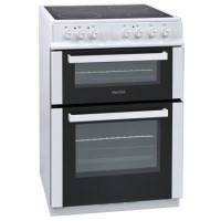 electriQ 60cm Electric Cooker with Twin Cavity and Ceramic Hob - White 