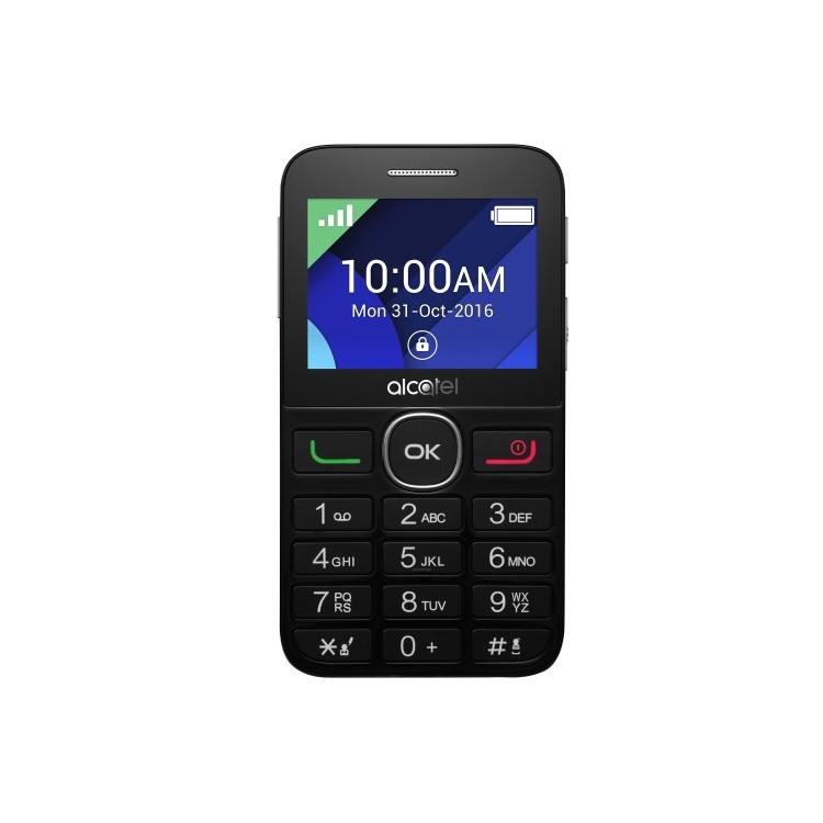 Alcatel 2008 Black + Silver 2.4" 2G Unlocked & SIM Free