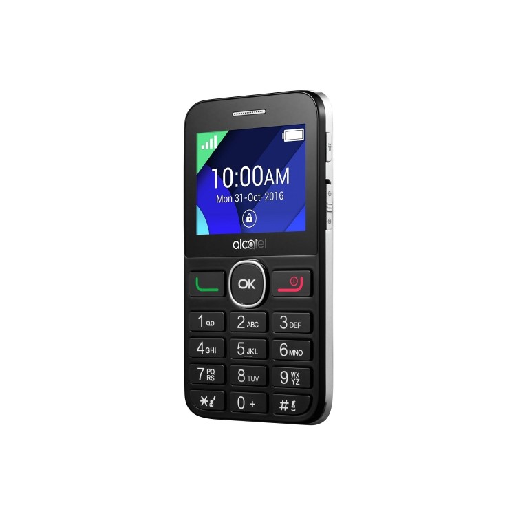 Alcatel 2008 Black + Silver 2.4" 2G Unlocked & SIM Free