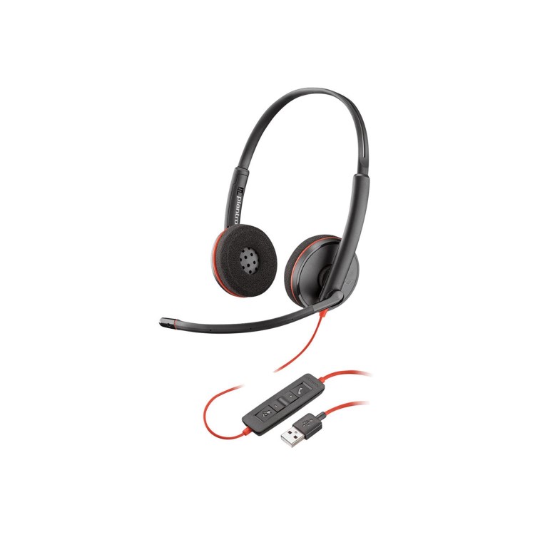 Poly Blackwire C3220 Double Sided On-ear Stereo USB with Microphone Headset