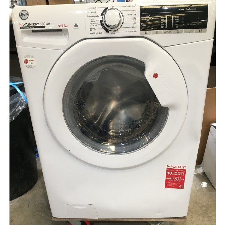 Refurbished HOOVER H-Wash 300 H3D 496TE NFC 9 kg Washer Dryer in White