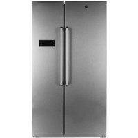 Refurbished Hoover HSBSF 178XK Freestanding 568 Litre American Fridge Freezer Stainless Steel