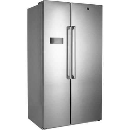 Refurbished Hoover HSBSF 178XK Freestanding 568 Litre American Fridge Freezer Stainless Steel