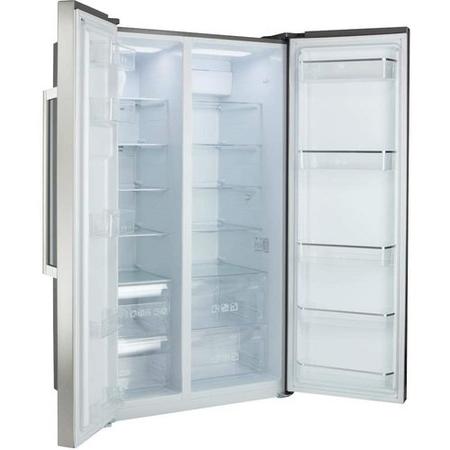 Refurbished Hoover HSBSF 178XK Freestanding 568 Litre American Fridge Freezer Stainless Steel
