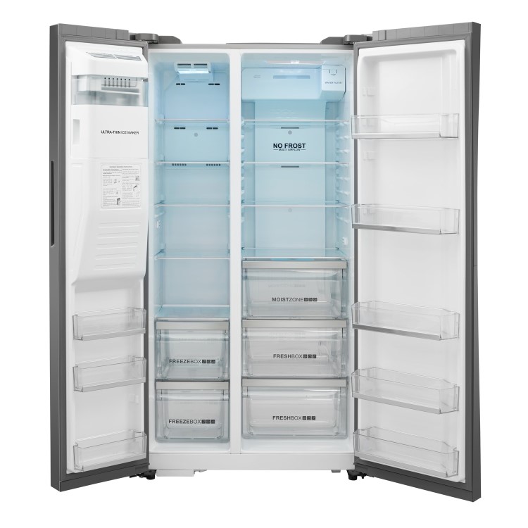 Refurbished Haier HRF-636IM6 Freestanding 540 Litre 65/35 American Fridge Freezer Stainless Steel