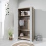 Nursery Wardrobe with Shelves in White and Oak - Modena - Tutti Bambini
