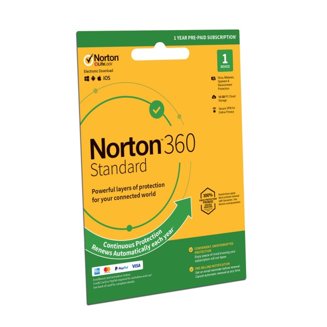 Norton 360 Standard Internet Security - 1 Device - 12 Month Subscription