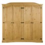 Corona Mexican 4 Door Wardrobe in Solid Pine