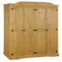 Corona Mexican 4 Door Wardrobe in Solid Pine