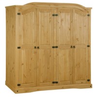 Corona Mexican 4 Door Wardrobe in Solid Pine