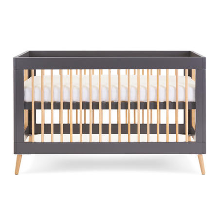 Maya Grey and Wood Convertible Toddler Bed - Obaby