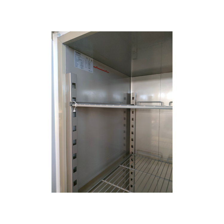 Refurbished Hamoki GN1410BT Double Door Stainless Steel Freezer -  1375ltr Gross Capacity - GN2/1 - Ventilated Cooling - Fitted Castors