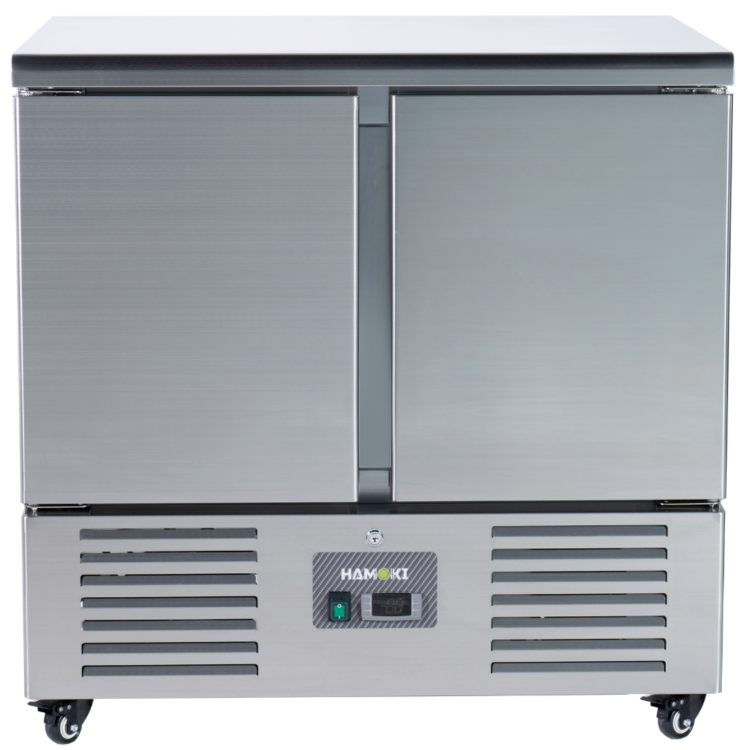Refurbished Hamoki S901 2 Door Saladette Prep Counter Fridge 215 Ltr Solid Top