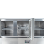 Refurbished Hamoki S903 3 Door Refrigerated Salad Prep Counter 4 x 1/1 GN Top Stainless Steel Lid And Polyethylene Cutting Board 346ltr