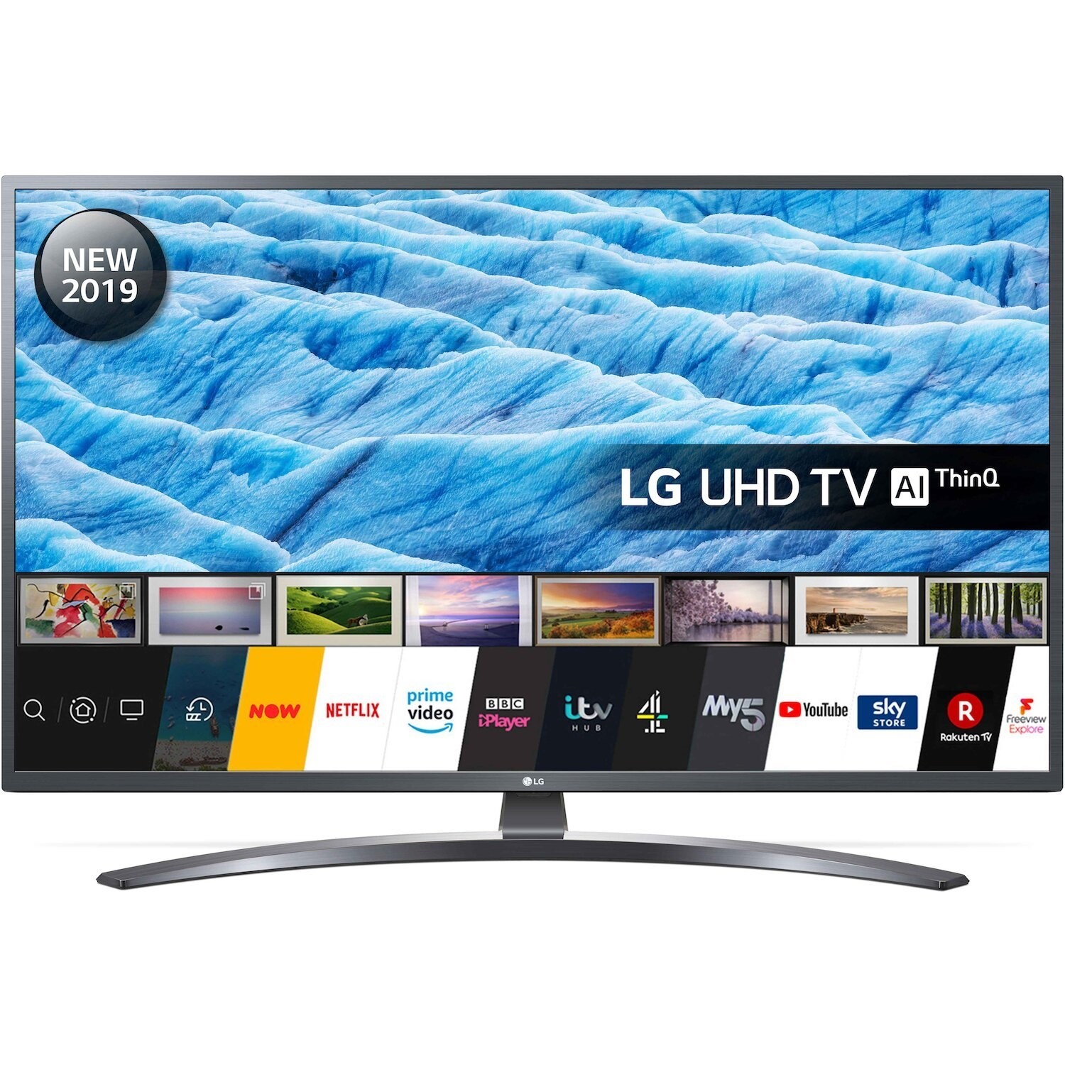 LG 43UM7400PLB (2019) LED HDR 4K Ultra HD Smart TV, 43 with Freeview Play/Freesat HD, Ultra HD Certified, Dark Iron Grey