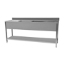 Hamoki STSK-207 2000mm Wide Double Centre Bowl Stainless Steel Sink With Double Drainer 700mm Deep