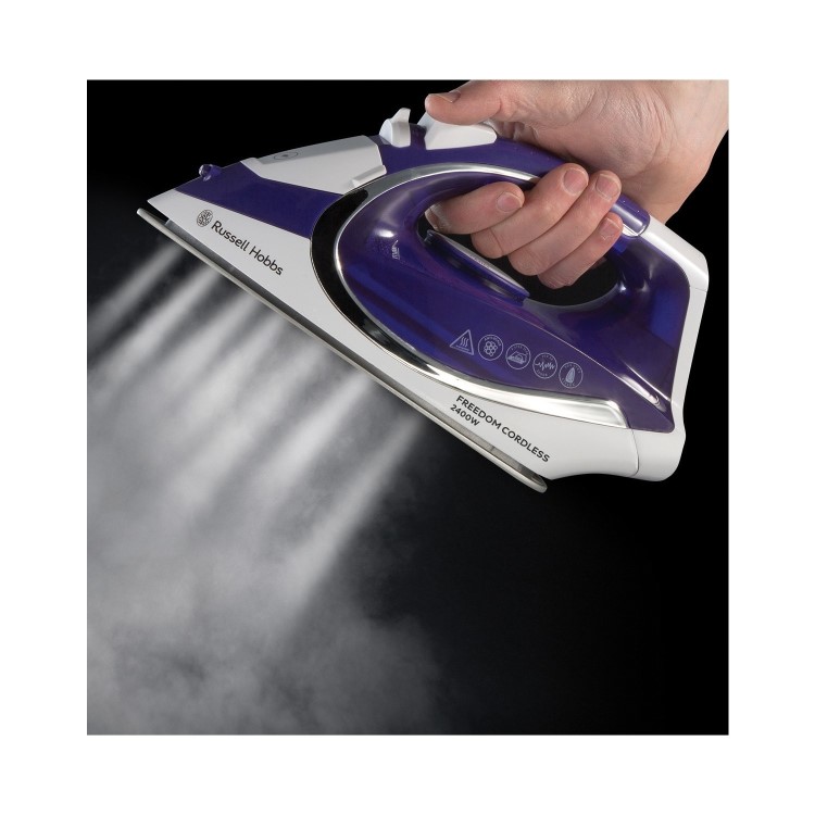 Russell Hobbs 23300 2400W Freedom  Cordless Steam Iron - Purple & White
