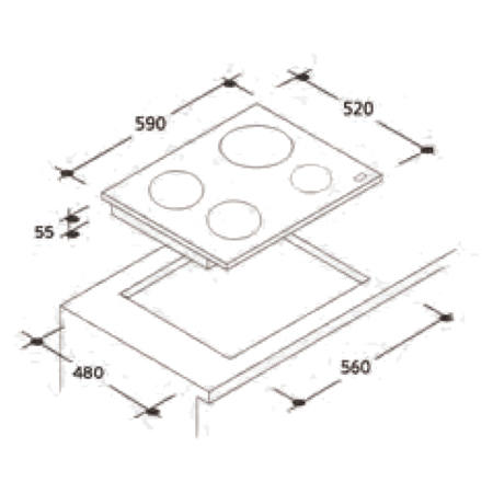 Candy CI640CBA Low Absorption 60cm Induction Hob - Black
