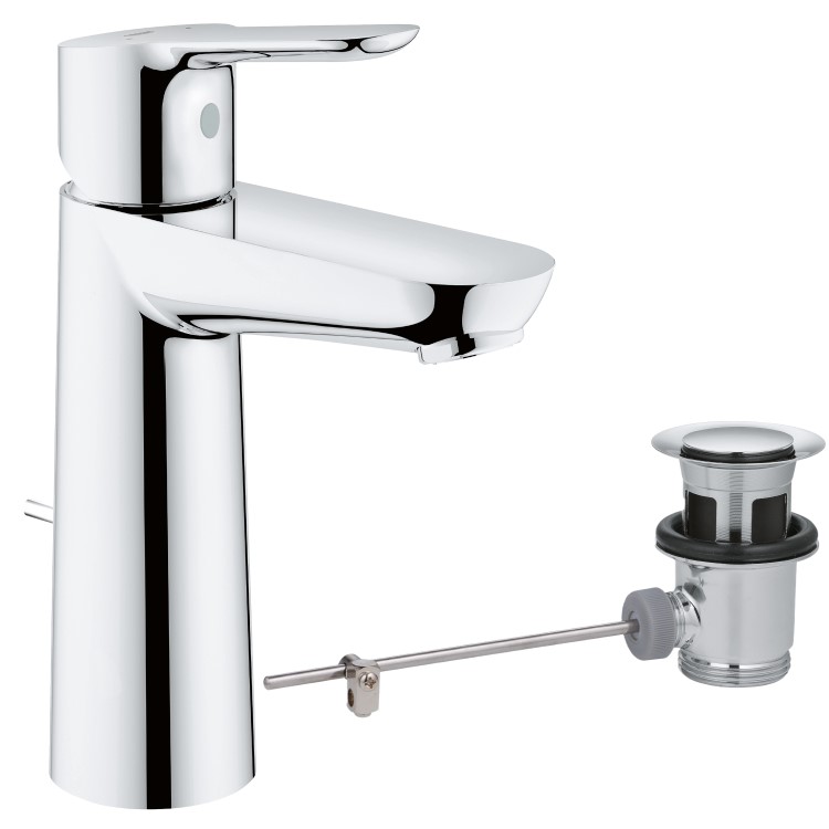 ONLY OPENED - Grohe BauEdge Mono Basin Mixer Tap with Waste