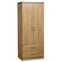 Seconique Charles 2 Door 2 Drawer Wardrobe in Oak