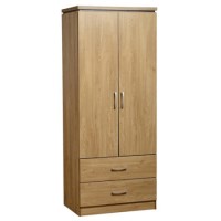 Seconique Charles 2 Door 2 Drawer Wardrobe in Oak