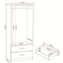 Seconique Charles 2 Door 2 Drawer Wardrobe in Oak