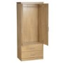 Seconique Charles 2 Door 2 Drawer Wardrobe in Oak