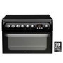 Refurbished Hotpoint Ultima HUE61K 60cm Double Oven Electric Cooker With Ceramic Hob Black