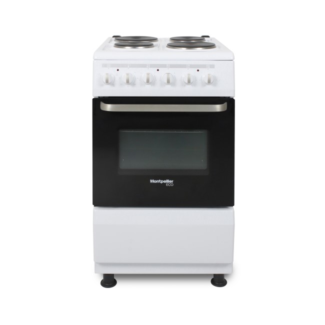 Montpellier SCE50W 50cm Single Oven Electric Cooker with Solid Hotplate Hob - White